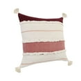 thumbnail image 6 of LR Home Ox Bay Hand-stitched White/Red Stripe All-Natural Cotton Pillow Cover, 6 of 8
