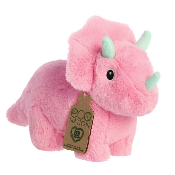 Aurora - Small Pink Eco Nation - 10.5" Trix Triceratops - Responsibly Made Stuffed Animal