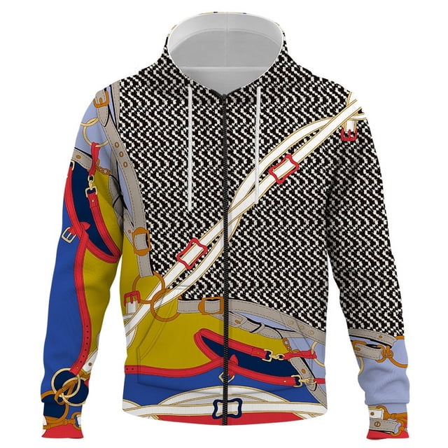 luxurious Rope pattern 3D Printing Men's Hoodies Sweatshirts Pullover Hoodie Casual Spring Autumn Long Sleeve Loose