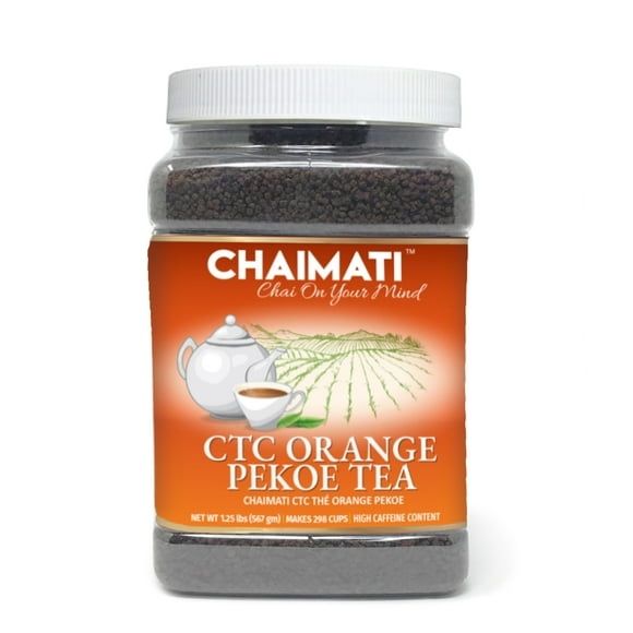 ChaiMati – CTC Orange Pekoe Black Tea – Malty Awakening Tea – Strong Flavor/Smooth undertones – High in Caffeine – Makes for 350 Cups – Easy to Store – 20 oz. Food Grade Jar