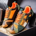 thumbnail image 5 of Men's Fashion Sneakers Thin Sole Lace up Walking Tennis Shoes Running Gym Workout Classic Retro Antislip Trainers Footwear Orange Size 8, 5 of 6