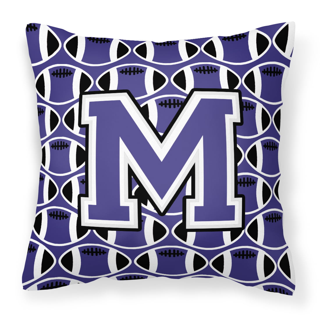 Letter M Football Purple and White Fabric Decorative Pillow - Walmart.com