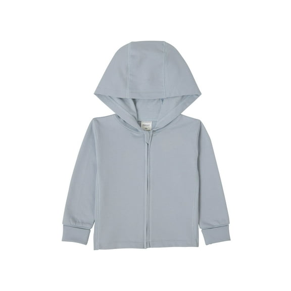 Hanes Pure Comfort Baby Lightweight French Terry Full-Zip Hoodie, Organic Cotton, Boys & Girls Silver Spotlight 6MTH