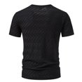 thumbnail image 4 of SOMOWI Men's Tops, Tees & Blouses Summer With Embossed Design Daily Wear Vacation Black Casual Fall Tops L, 4 of 4