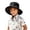 Black, variant on Krdevn Cartoon Dinosaur Print Kids Wide Brim Sun Hat Adjustable Chin Strap Beach Cap for Toddler Boys Girls