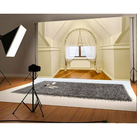Image of MOHome Interior Backdrop 7x5ft Photography Backdrop Curtain Wooden Floor Studio Photos Video Props Children Baby Kids Portraits