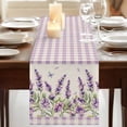 thumbnail image 3 of Table Runners 72 Inches Long Dress Scarves, Purple Lavenders Farmhouse Kitchen Table Runner, Coffee Tablerunners, Spring Floral Plaid Farmhouse Rustic 14x72 Inch, 3 of 9
