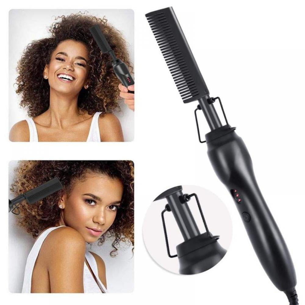 BOLLSLEY Hot Comb for Afro Hair Electric Straightening Comb, Black
