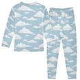 thumbnail image 3 of Boys Pajamas Girls Pajama Clouds Floating in The Sky Cute Comfortable Cotton Two-piece Pajama Set, 3 of 7