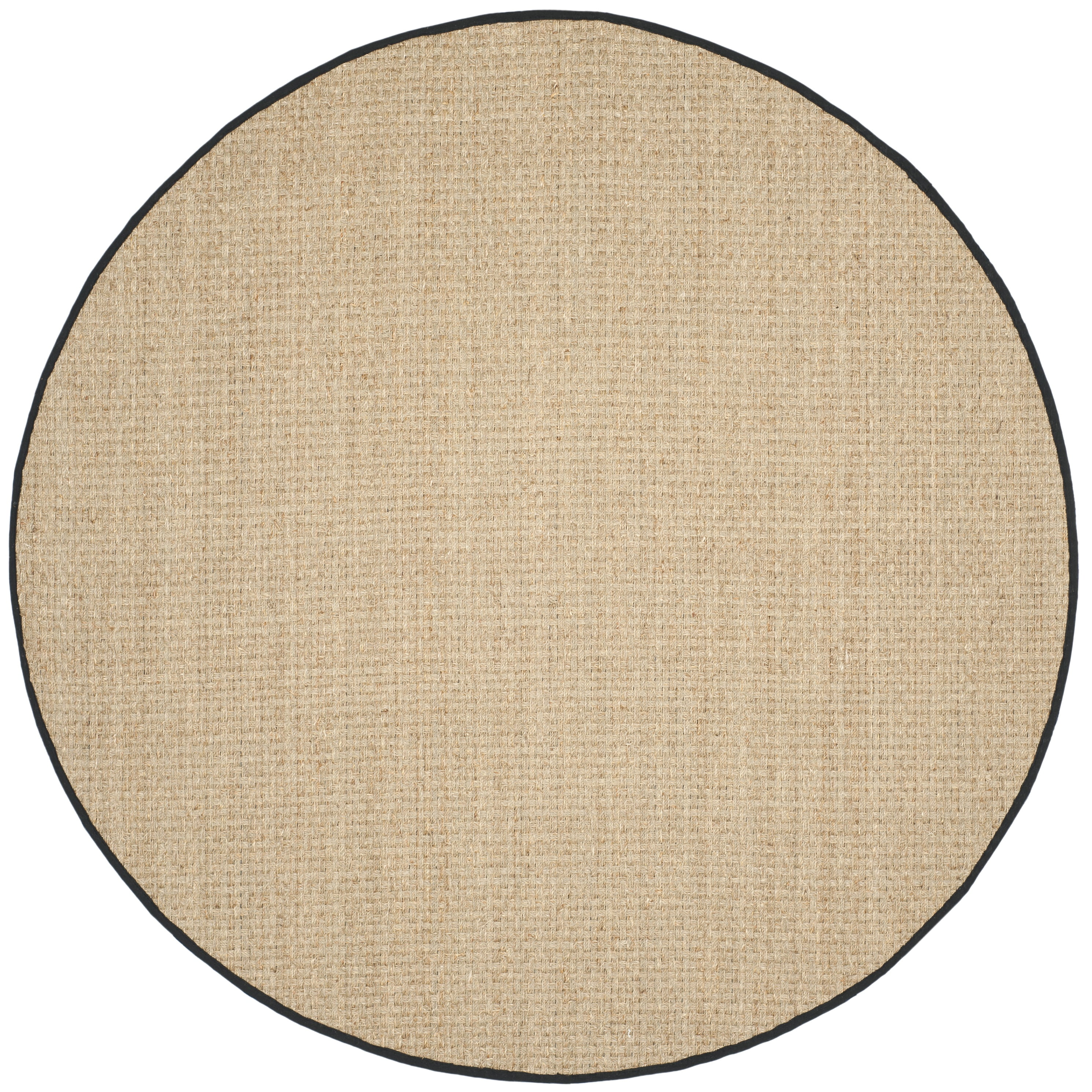 SAFAVIEH Natural Fiber Arbor Bordered Area Rug, Natural/Black, 10' x 10' Round - Large - Coastal Design, Natural & Black, Seagrass, Ideal for Entryway, Kitchen, Living Room, Office