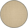 thumbnail image 3 of SAFAVIEH Natural Fiber Arbor Bordered Area Rug, Natural/Black, 8' x 8' Round - Coastal Design, Natural & Black, Seagrass, Ideal for Entryway, Kitchen, Living Room, Office, 3 of 11