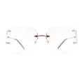 thumbnail image 4 of Gold Luxury Fashion Rectangular Rimless Oversize Butterfly Clear Lens Eye Glasses, 4 of 8