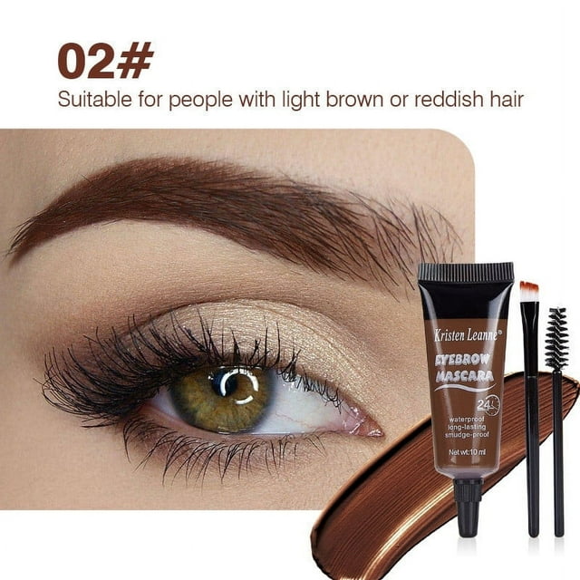 Puntoco 2 geles para cejas teñidos: maquillaje líquido para cejas de larga duración y a prueba de manchas, gel para cejas teñido con máscara de pestañas, gel para cejas semipermanente, mejora el v