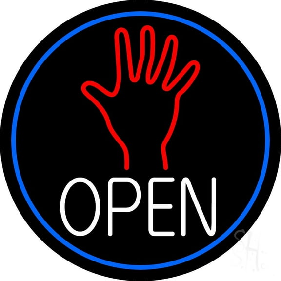 White Open Psychic LED Neon Sign 18 X 18 - inches Black Square Cut Acrylic Backing, with Dimmer - Bright and Premium built indoor LED Neon Sign for Storefront.