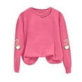 thumbnail image 4 of Gubotare Ladies Christmas Sweatshirt Xmas Tree Print Crewneck Graphic Versatile Style Pullover Tops Womens Long Sleeve Fall Merry & Bright Sweatshirt (Hot Pink,M), 4 of 5