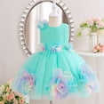thumbnail image 4 of HAYIMI Girls Outfit Sets Elegant Girls Floral Trock A-Line Dress Layered Style Party Dress For Weddings And Ceremonies O-Neck Birthday Kids Clothes Sets, 4 of 8