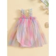 thumbnail image 3 of Bagilaanoe Newborn Baby Girl Summer Rompers Dress Flower Print Sleeveless Bodysuit 6M 12M 18M 24M Infant Tulle A-line Princess Dresses, 3 of 9