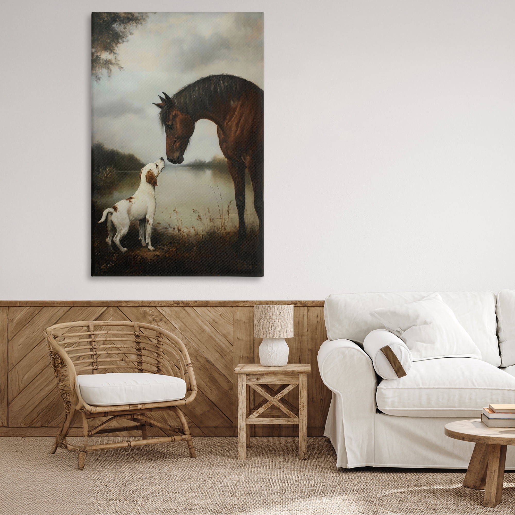 Stupell Industries Hound & Horse Companions Canvas Wall Art, design by Petal Prints Design