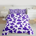 thumbnail image 2 of Homewish Kids Teens Abstract Cattle Print Bedding Comforter Set 2pcs,Purple White Twin Comforter Sets Microfiber,Animal Cow Breathable Bedding Set,Microfiber Bedroom Decor,Reversible, 2 of 8