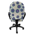 thumbnail image 3 of Abstract Office Chair Slipcover, Concentric Asymmetric Romantic Circles Psychedelic Hearts and Dots Pattern, Protective Stretch Decorative Fabric Cover, Standard Size, Multicolor, by Ambesonne, 3 of 5