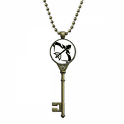 Constellation Sagittarius Zodiac Sign Key Necklace Pendant Tray Embellished Chain