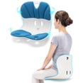 thumbnail image 1 of Soporte lumbar ergonómico más ancho para silla Curble, color azul, 1 of 9