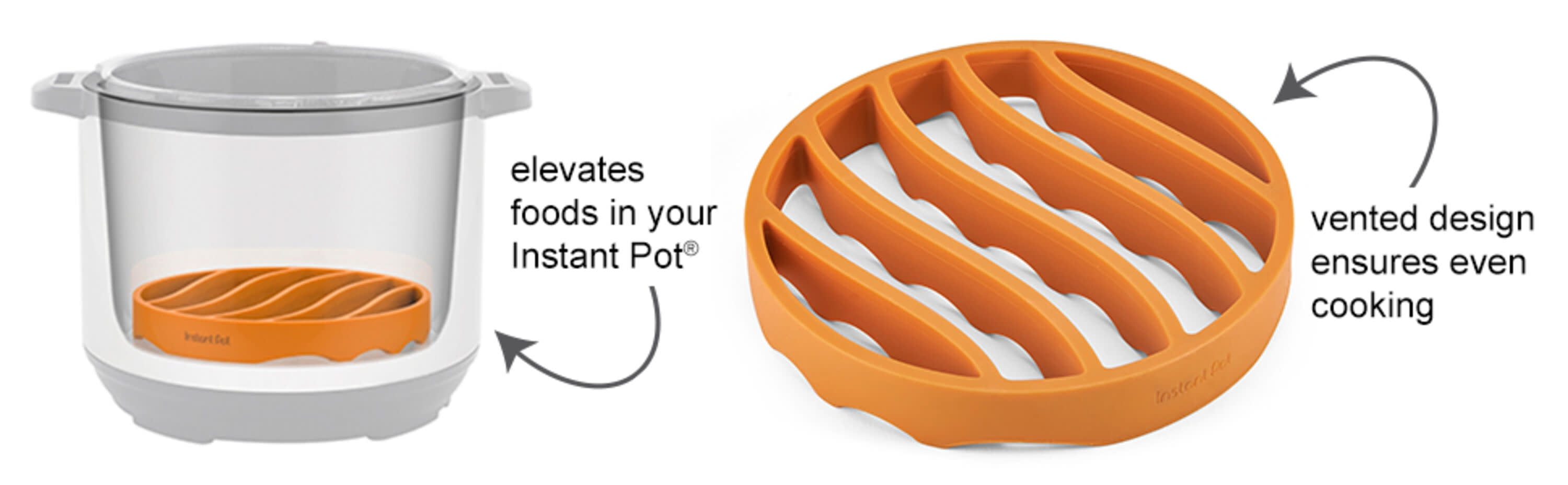 Instant Pot Roasting Rack Official Silicone Accessory, Compatible with  6-quart and 8-quart Cookers in Orange 