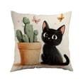 thumbnail image 2 of Uuiauoio Floral Black Cat Pillow Covers 18x18, Cats Lovers Lady Gifts, Cat Mom Grandma Gifts, Cats in Colorful Wildflower Decorative Pillow Covers for Home Bedroom Living Room Office Decor, 2 of 6