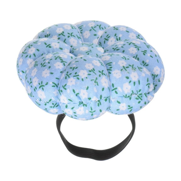 Wrist Pin Cushion Pumpkin Needle Sewing Pincushion with Elastic Wrist Belt, Blue