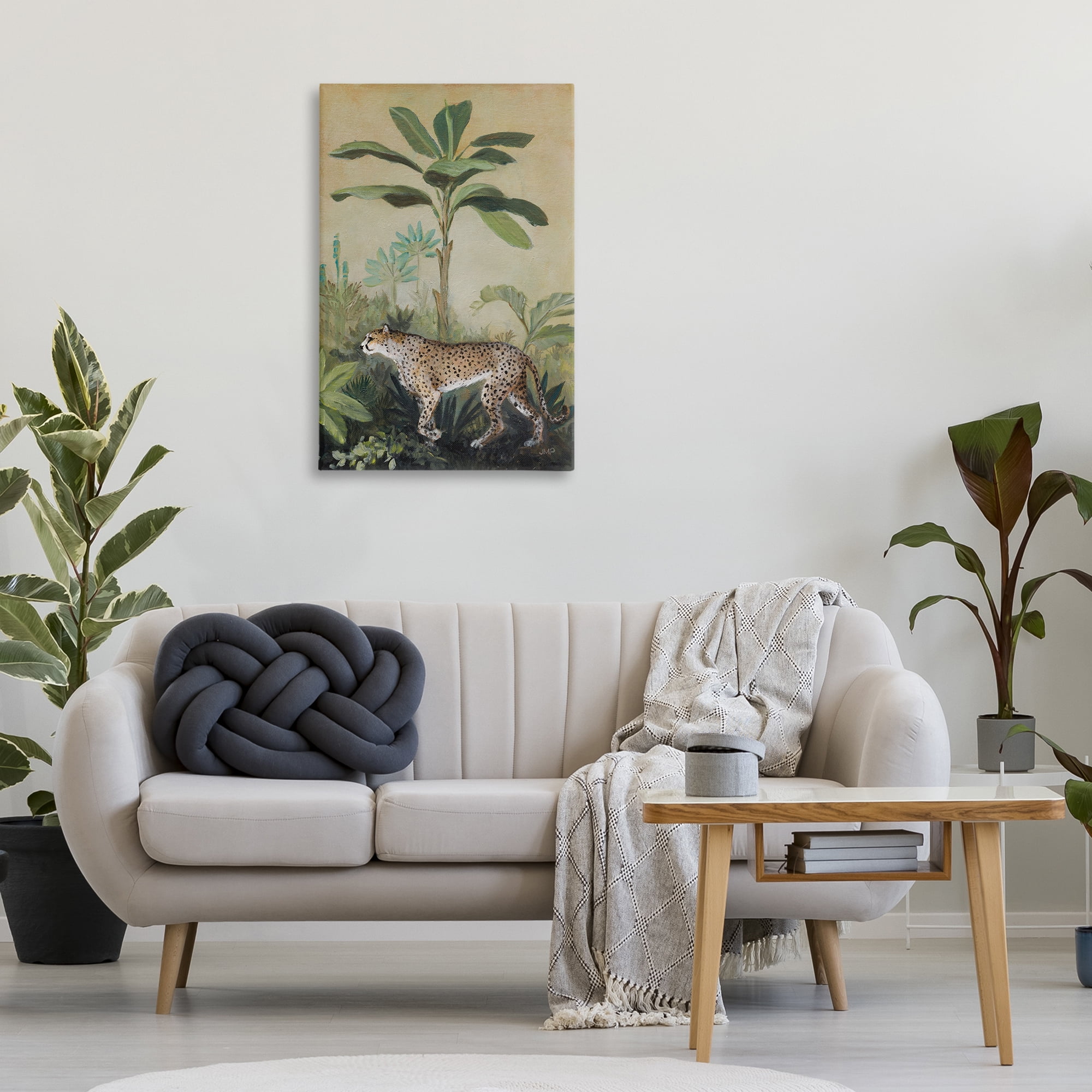Stupell Industries King Of Jungle Leopard Landscape Painting Gallery Wrapped Canvas Art Print Wall Art, 24 x 36