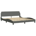 thumbnail image 2 of vidaXL Bed Frame with Headboard Dark Grey 193x203 cm Fabric, 2 of 5