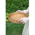thumbnail image 4 of 11.8" Hand-Woven Round Rattan Serving Tray Decorative Wicker Trays with Handles for Coffee Table (Natural-M), 4 of 5