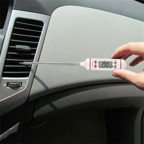 Tekuisi Compact and User Friendly Car Thermometer Gauge Tool with LCD Display for Air Conditioning Outlet Temperature Control