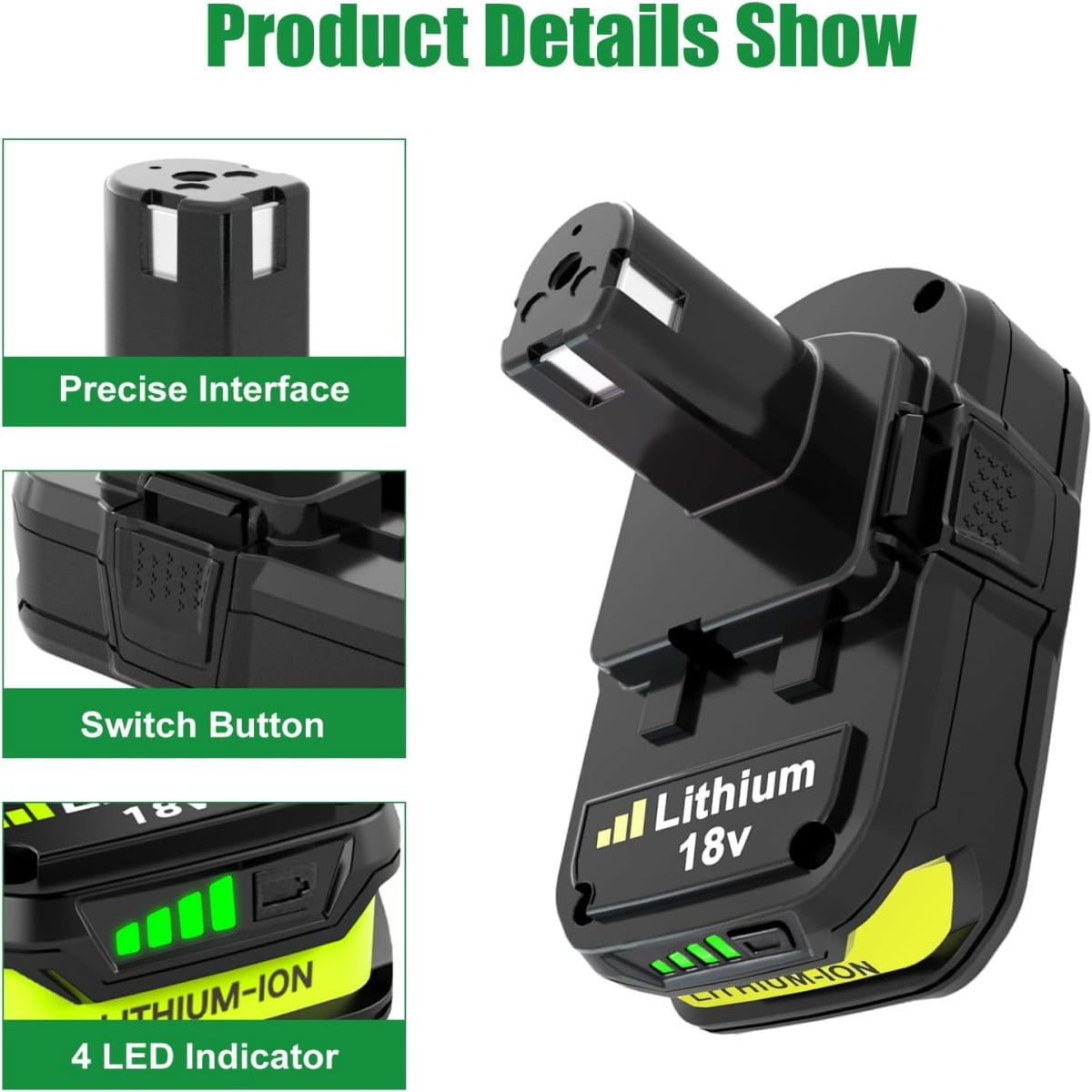 2Pack 3.6Ah 18V P102 Lithium-Ion Replacement for Ryobi 18v Battery  P103 P104 P105 P107 P108 P109 Compatible with Ryobi Batteries Cordless Power Tools