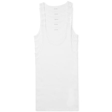 Calvin Klein Men's 5 Pk Cotton Classics Tank Tops White Size Small
