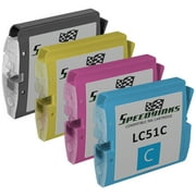 SpeedyInks Compatible Ink Cartridge Replacement for Brother LC51 (1 Black, 1 Cyan, 1 Magenta, 1 Yellow, 4-Pack)