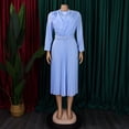 thumbnail image 4 of AURA Plus Size Autumn Pleated A Line Commuter Dress Elegant High Waist Midi OL Dress XL XXXL, 4 of 10