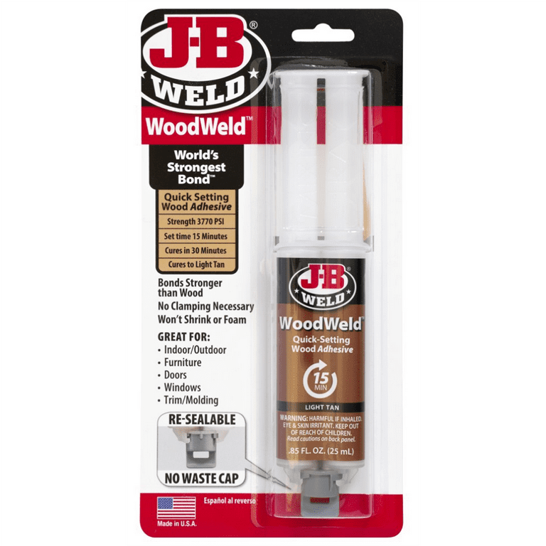 J B Weld J-B Weld 50151 WoodWeld Epoxy Syringe - 25 ml. - Walmart.com