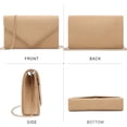 thumbnail image 3 of Bolso de mano de noche Dasein Velvet con correa de cadena, color camel, 3 of 6