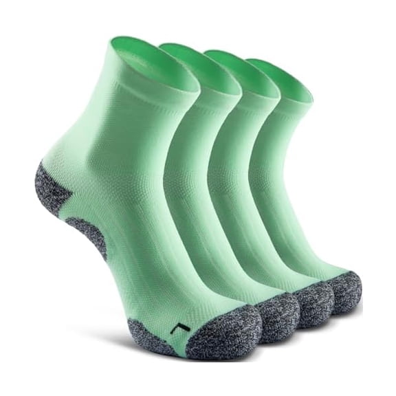 Eryueer Quarter Compression Socks for Men Women, Cushioned Running Hiking Socks
