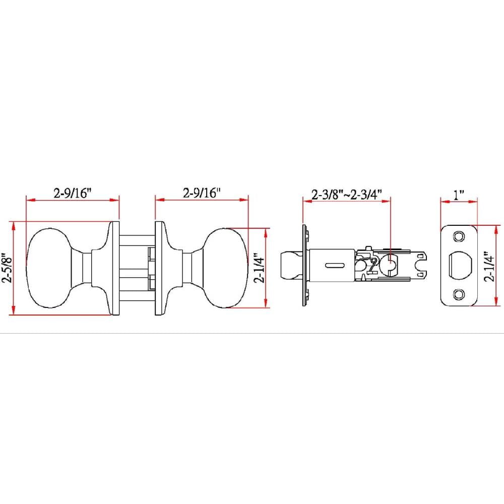 Design House Cambridge Passage Hall and Closet Door 2-Way Knob, Satin Nickel