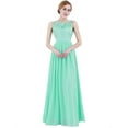 thumbnail image 3 of iiniim Women's Floral Lace Appliques Chiffon Wedding Bridesmaid Long Dress Prom Evening Gowns, 3 of 7