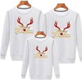 thumbnail image 3 of Conjuntos familiares a juego para Navidad 2024 Sudadera informal con cuello redondo Sudadera con capucha con estampado de ciervos de dibujos animados Ropa para mamá y yo Look familiar navideño, 3 of 4