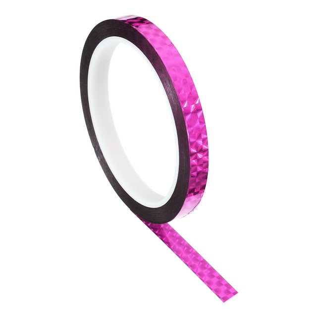 Unique Bargains Ruban Prisme 10mmx50m Holographique Réfléchissant Auto-Adhésif Décor, Rouge Rose