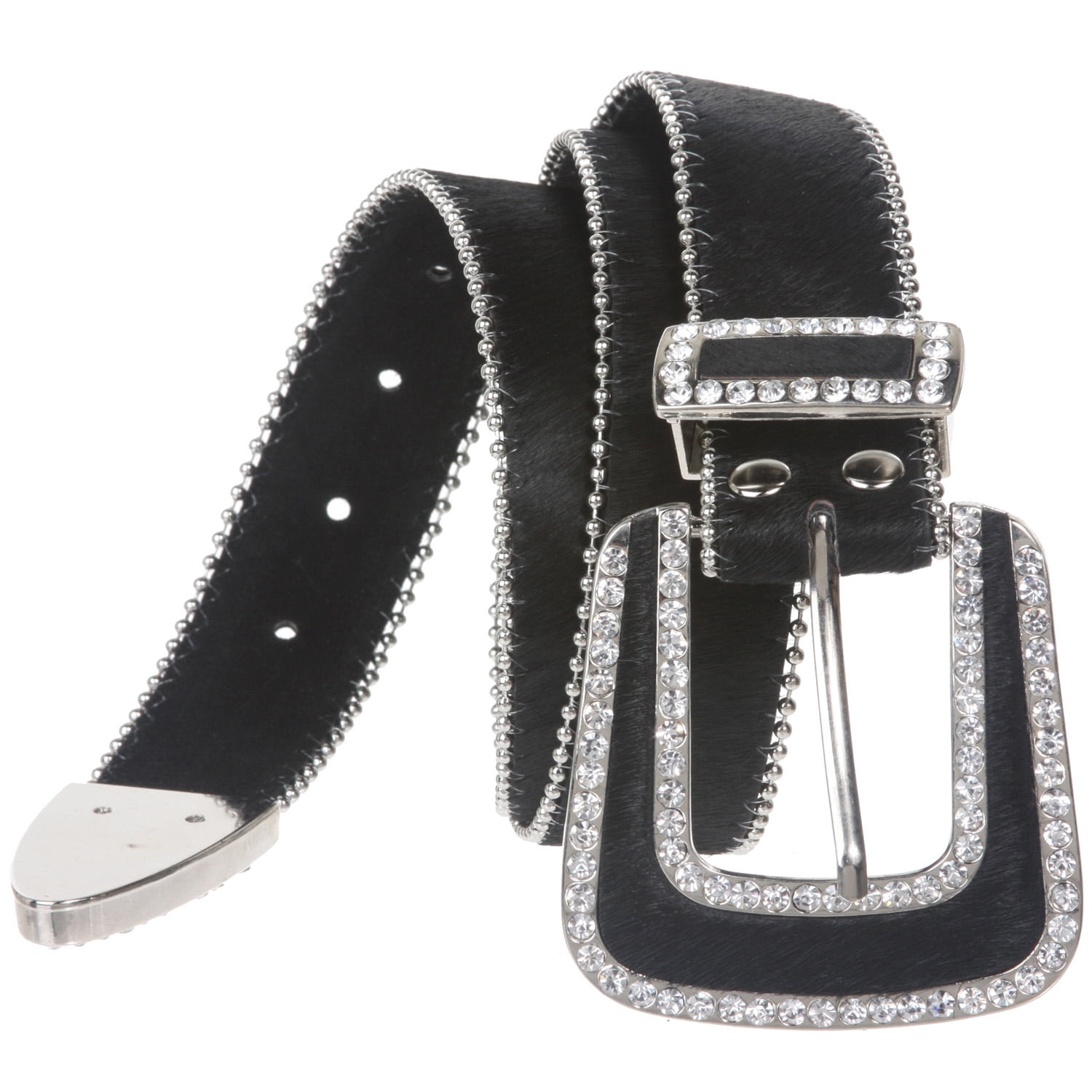 Crystal & Rhinestone Studded  Calf Hair Western Belt 32 Amazon.com: Cow Hair Western Rhinestone Ornaments Zebra  main image 4