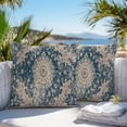 thumbnail image 3 of Throw Pillow Covers 20x20 Inch Set of 2, Navy Blue Boho Waterproof Outdoor Pillow Covers, Modern Geometric Abstract Ehtnic Decorative Cushion Pillowcases for Couch, Sofa, Bed, Garden, Patio, 3 of 9