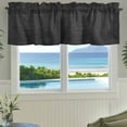 thumbnail image 3 of Black Burlap Texture Farmhouse Short Window Curtain Valances, Farmhouse Vintage Black Rod Pocket Kitchen Valances for Living Room Bedroom Bathroom Cafe 42" x 12", 3 of 8