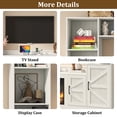 thumbnail image 6 of ChVans 103" Large Farmhouse Wall Unit Entertainment Center with Bookshelves, Storage Shelves & Barn Door Cabinet, Rustic Farmhouse TV Stand Media Console Table for Living Room & Home Theater, 6 of 8