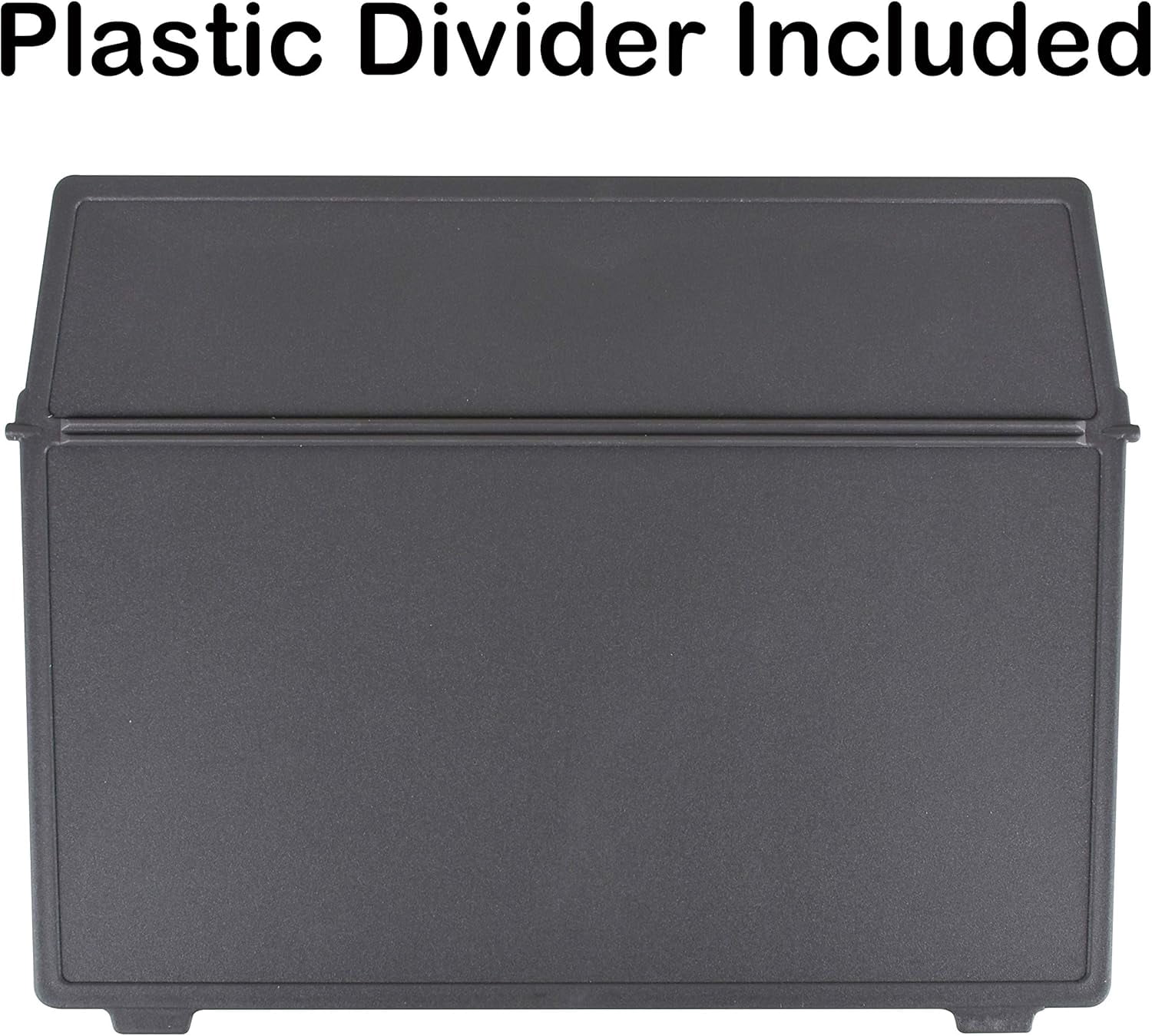 Acrimet 6 x 9 Card File Holder Organizer Box Metal Base Heavy Duty (AZ Index Cards and Divider Included) (White Color with Crystal Plastic Lid Cover)
