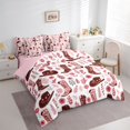 thumbnail image 2 of Homewish Cowgirl Hat Boots 7-Piece King Bedding,Romantic Floral Plants King Bed in a Bag,Pink Brown,Pink Reversible, 2 of 8